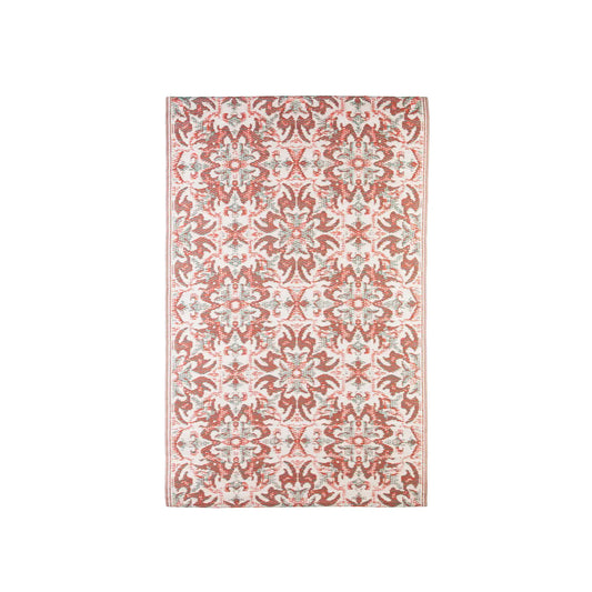 Reversible Weather-Resistant Rug 3'x5' Muted Pink Pattern