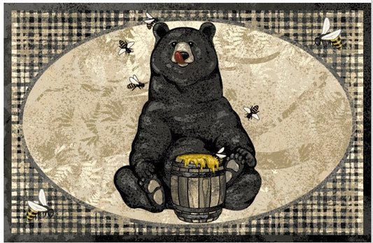 Honey Bear Black Rug Collection